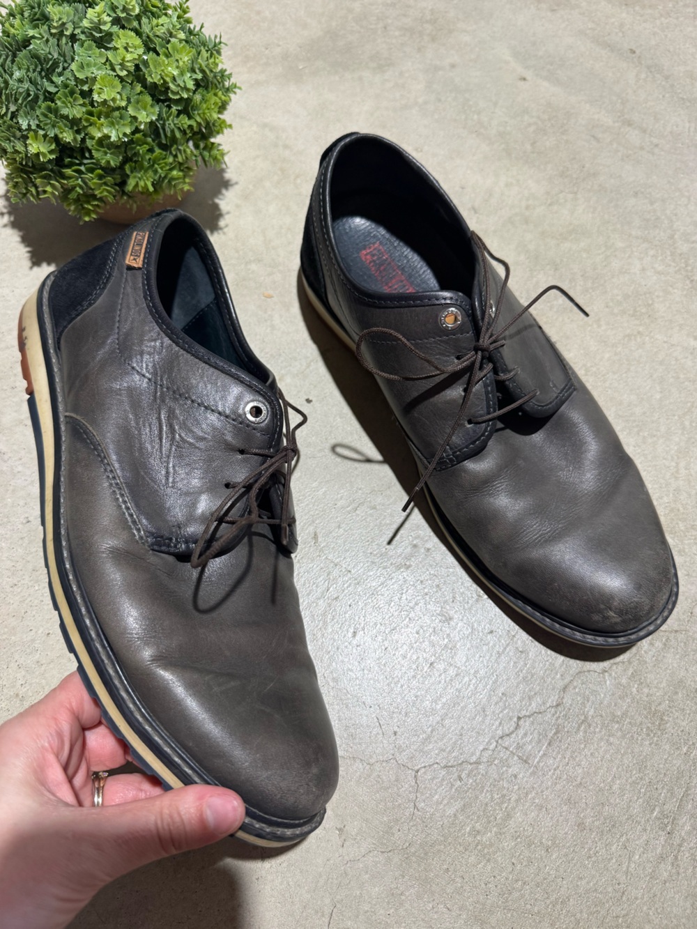 Pikolinos Glasgow Oxford Shoes‎ Men Size 9 UK 43 Gray Leather Casual Dress